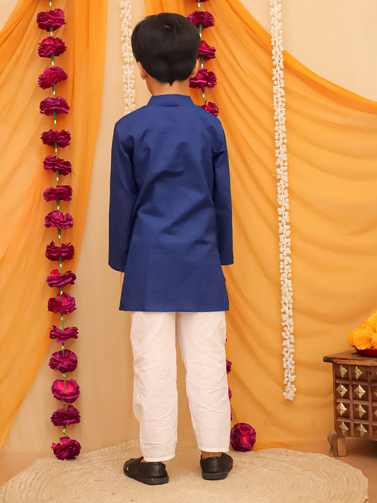 Red Cotton Full sleeves Printed Kurta Pyjama Set