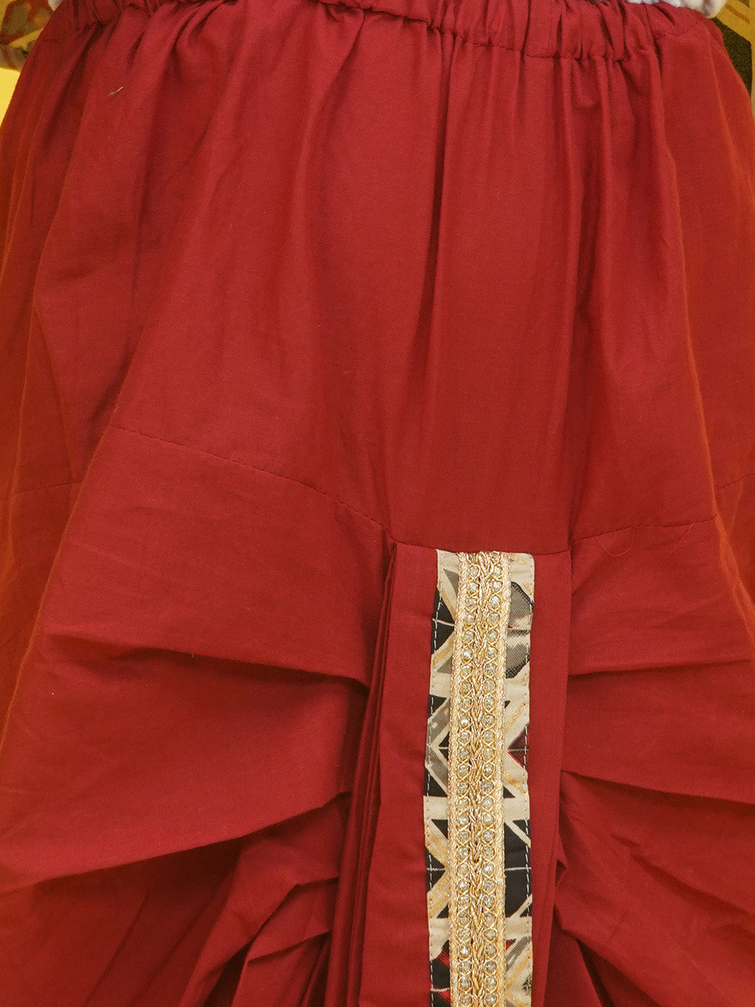 Aj Dezines Maroon Cotton Full sleeves Abstract Print Dhoti Kurta for Boys