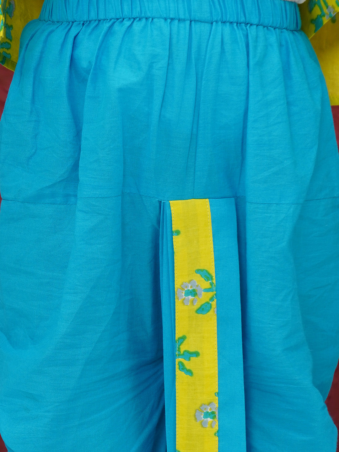 Aj Dezines Green Cotton Full sleeves Floral Print Dhoti Kurta for Boys