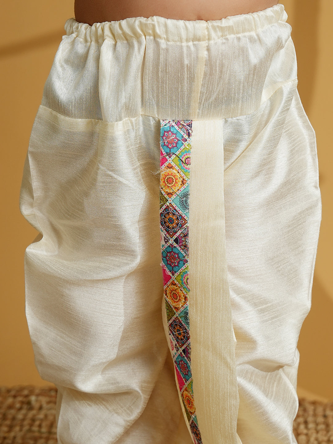 AJ Dezines Multi Color Silk Blend Full Sleeves Embroidered Dhoti Set