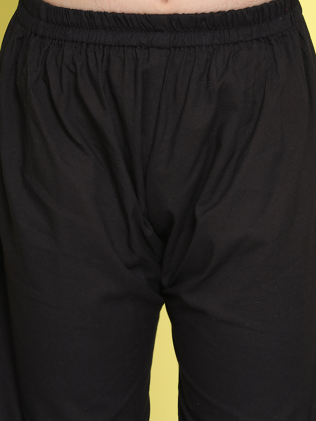 Kids Boys Black Solid Cotton Suit Set