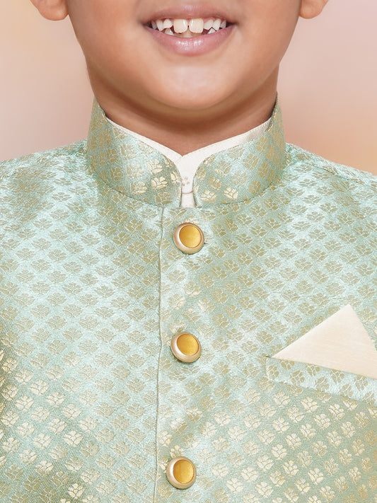 Kids Boys C-Green Printed Jacquard Suit Set