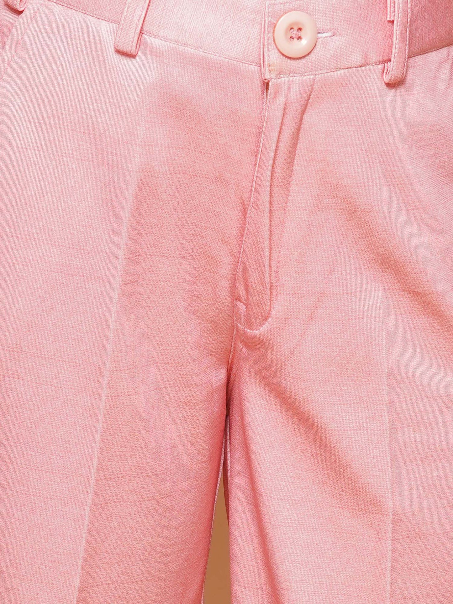 Kids Boys PEACH Floral Print Jacquard Indo Western