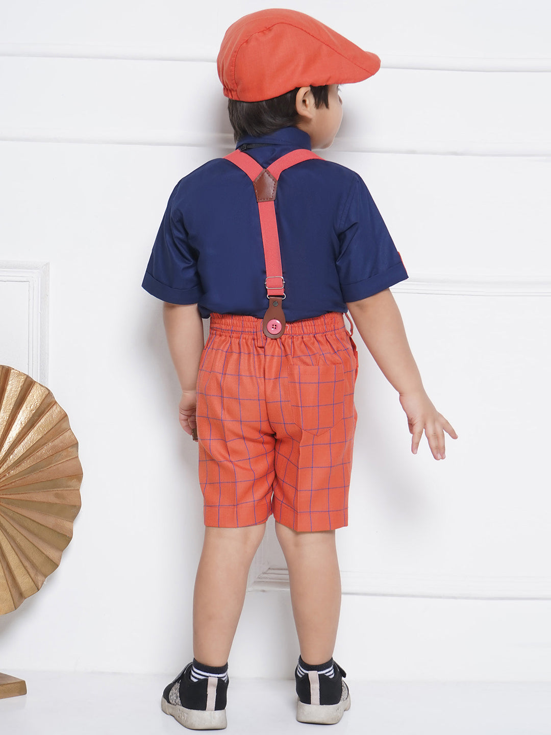 Kids Boys Gajri Printed Cotton Dungaree
