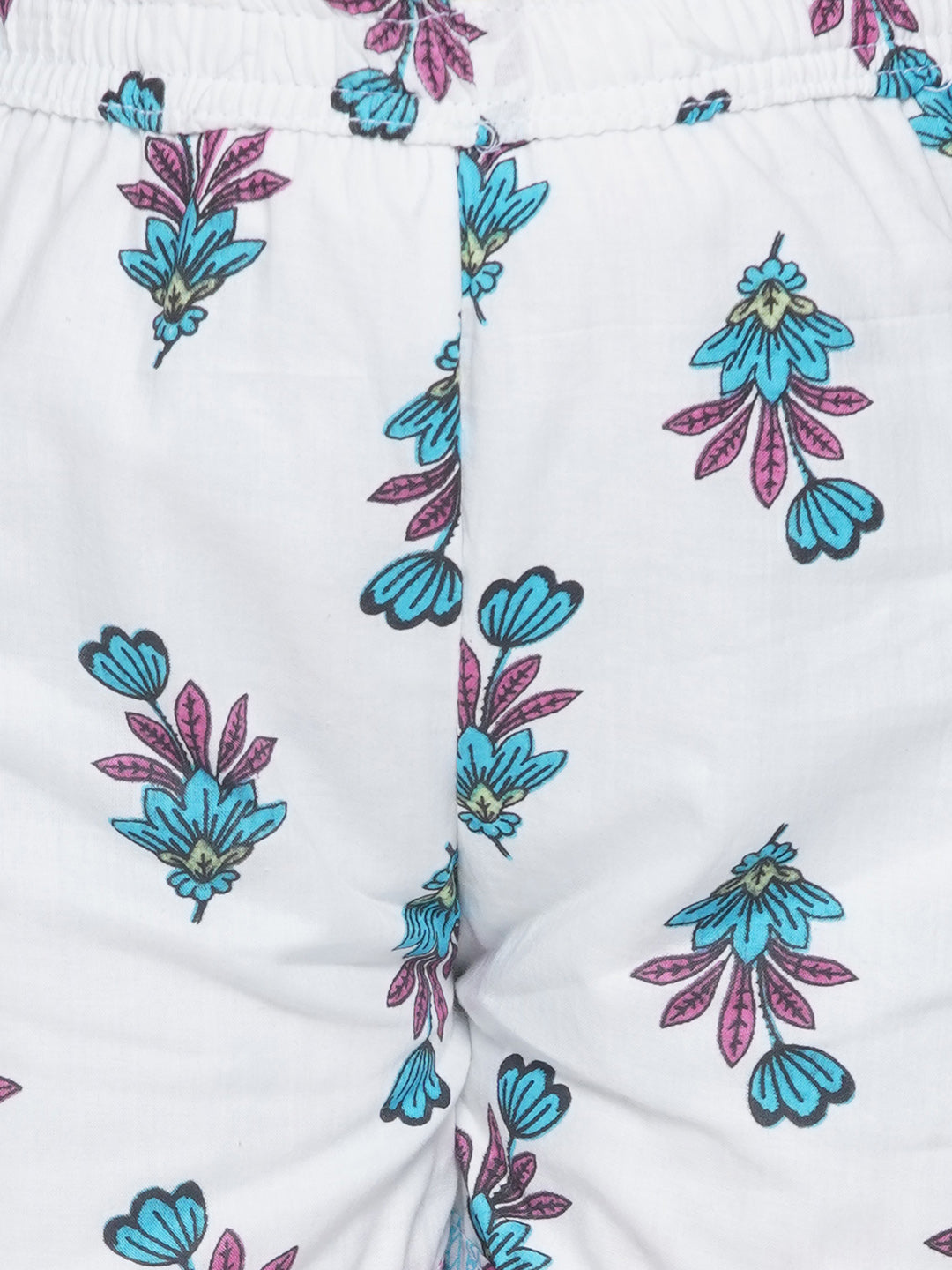 Kids Girls Firozi Floral Print Cotton CO-Ords Set