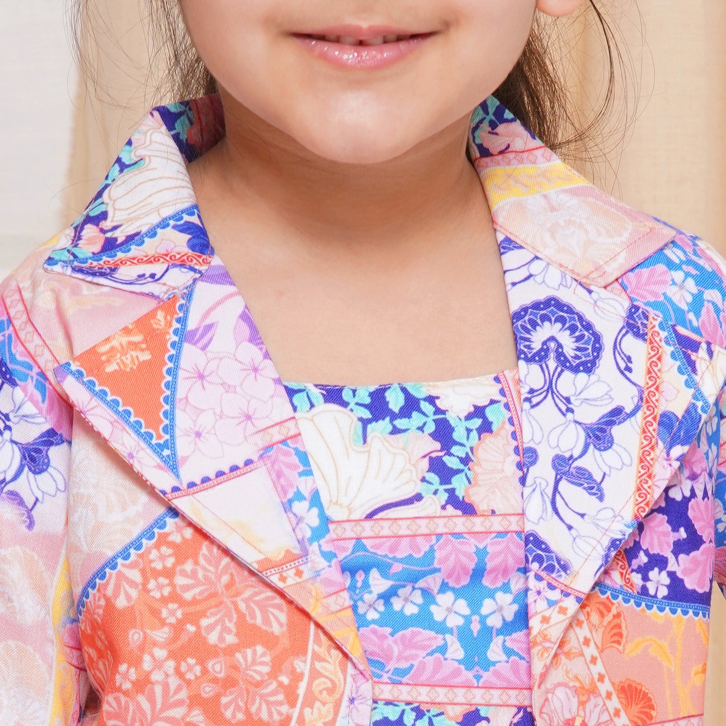 Kids Girls Purple Printed Cotton CO-Ords Set