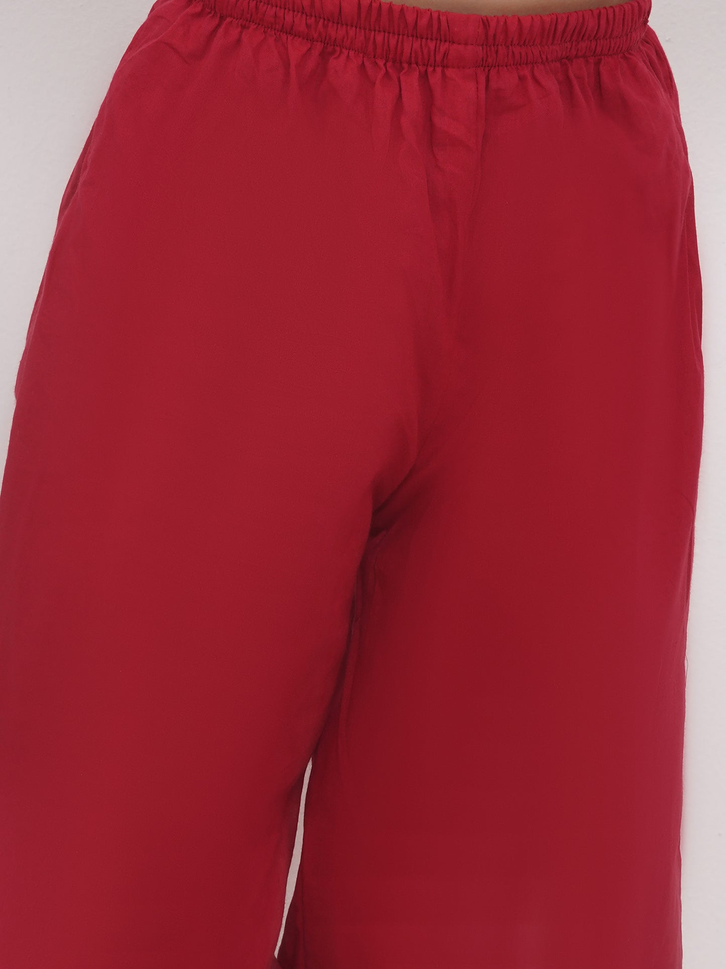 Aj Dezines Maroon Pure Cotton 3-4Th Sleeves Solid Co-Ords For Girls