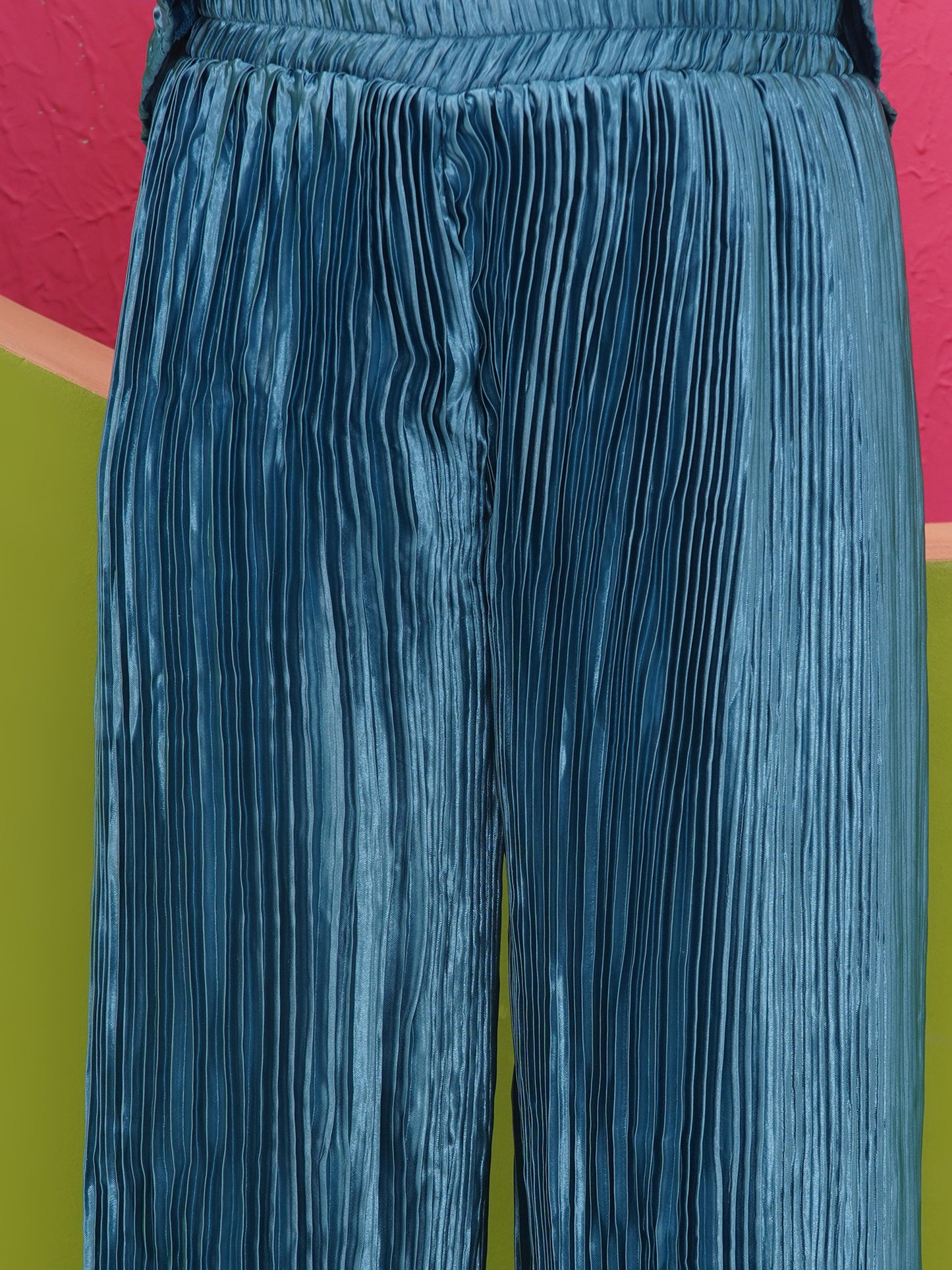 Girls Satin Turquoise Indo Western