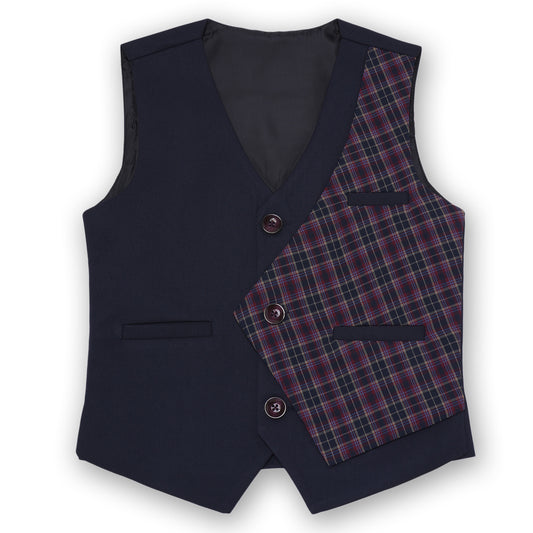 Boys Purple Classic Solid Waistcoat