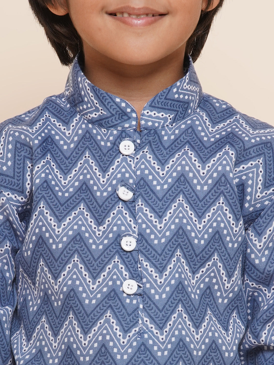 Boys Pure Cotton Kurta Pyjamas and GirlsKurti with Salwar Sibling Sets -Blue - AJ Dezines