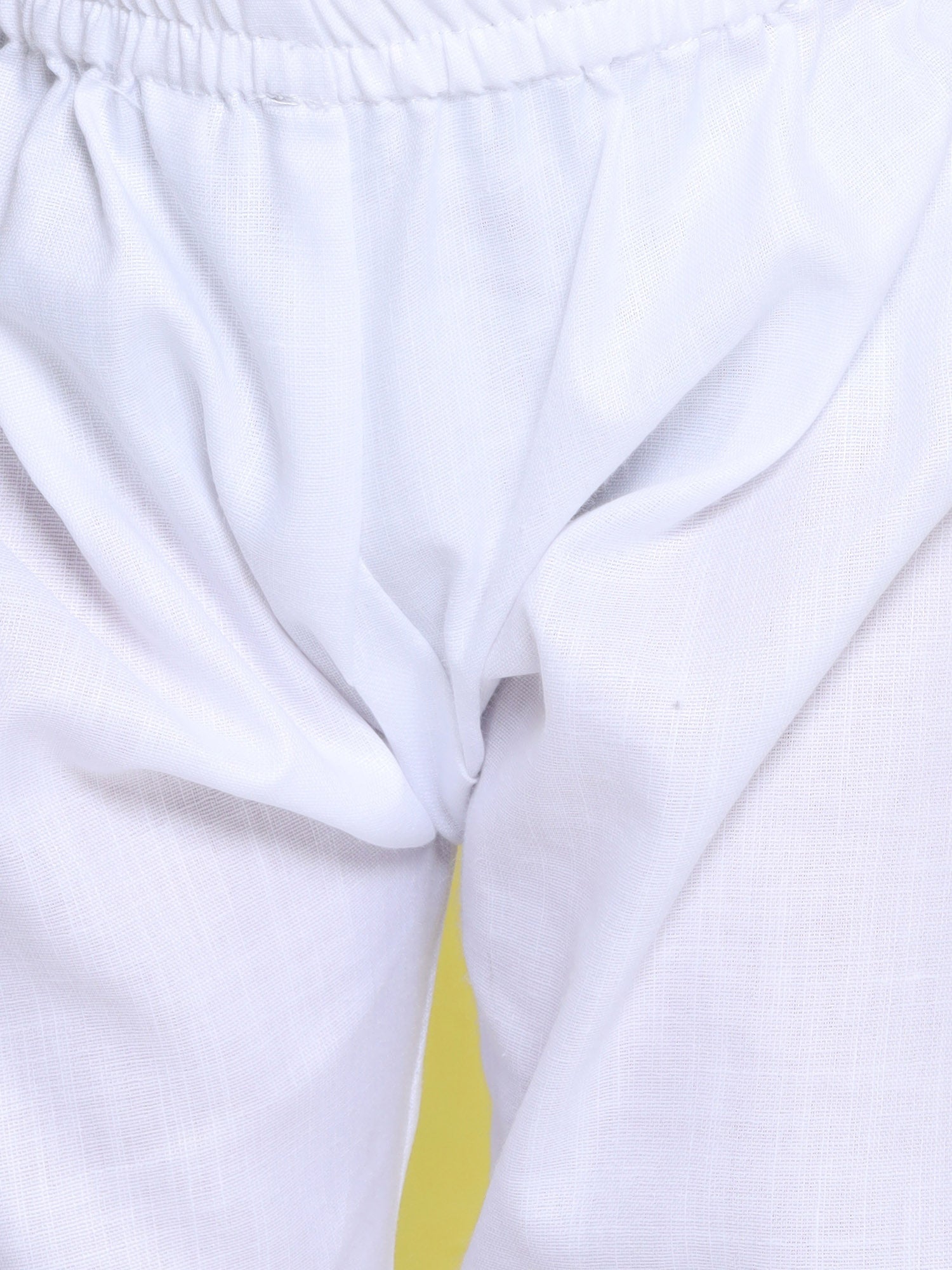 Kids Holi Boys White Solid Cotton Kurta Pyjama Set