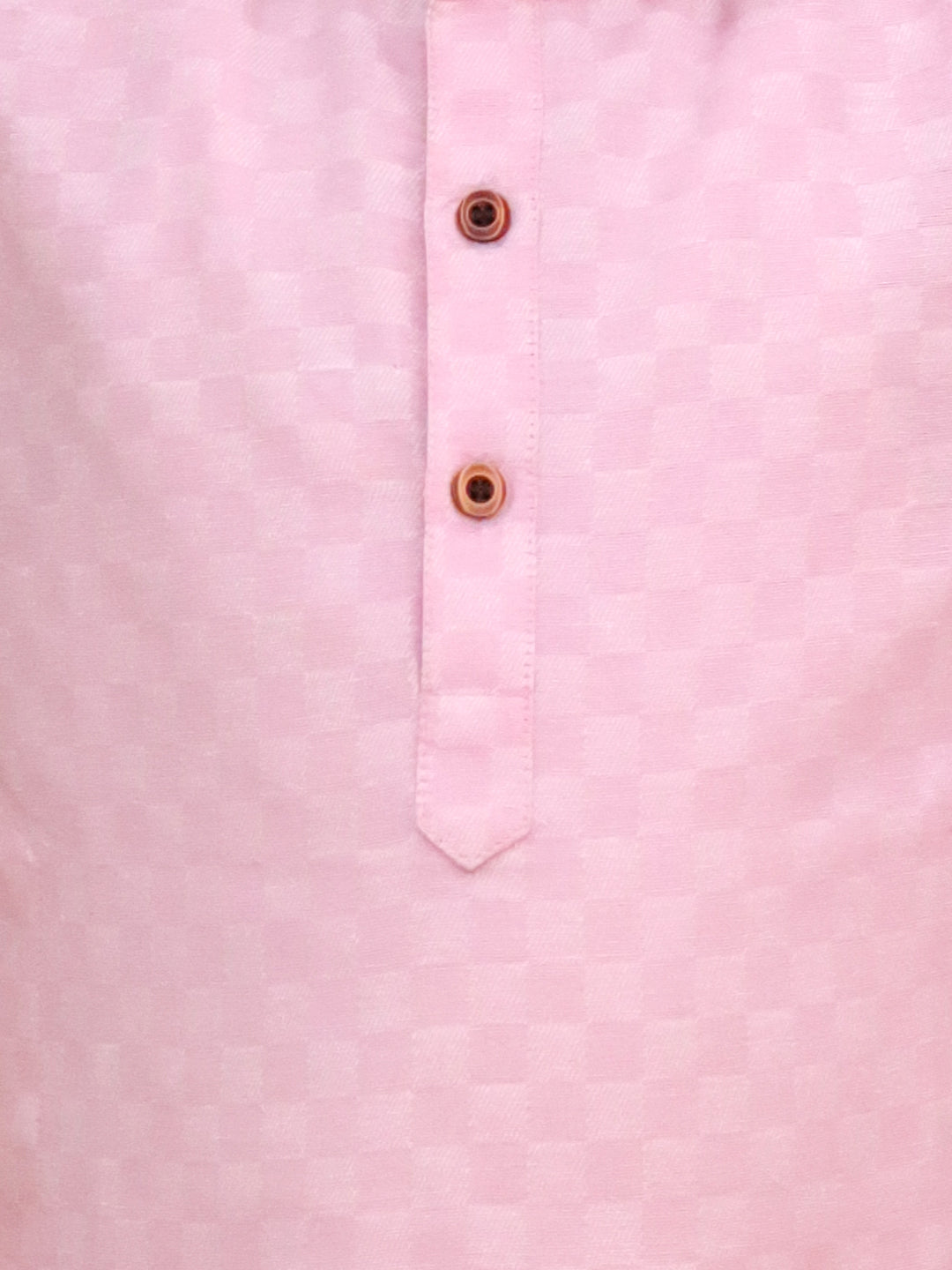 Boys Pink Cotton Full sleeves Check Kurta Pyjama Set