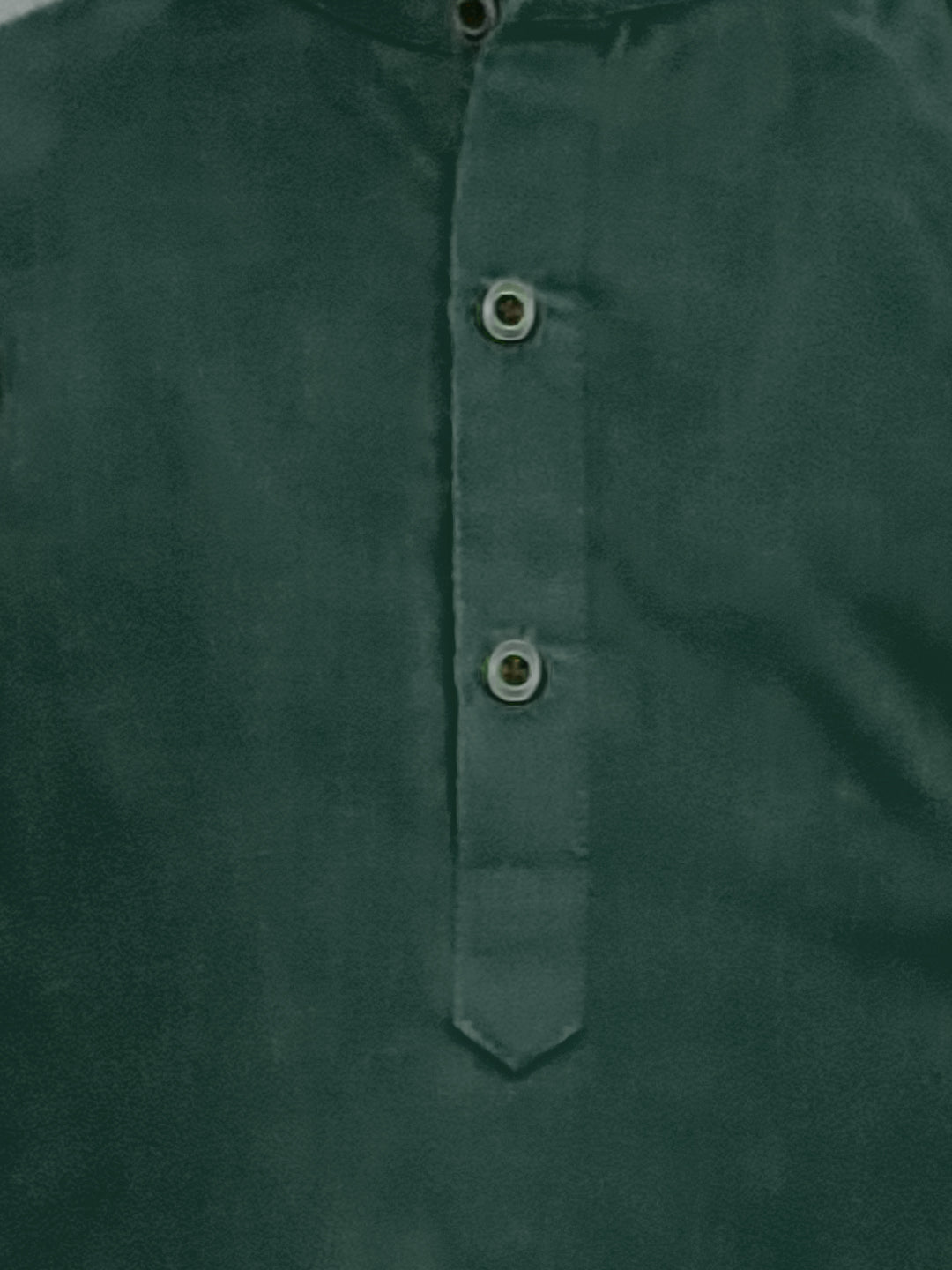 Boys Dark Green Cotton Full sleeves Solid Kurta Pyjama Set