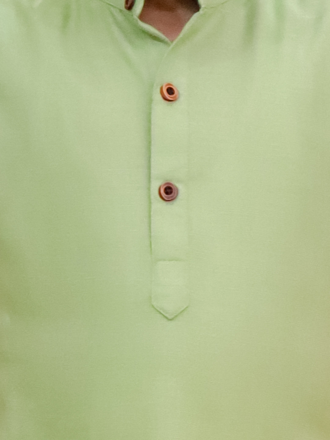 Boys Green Cotton Full sleeves Solid Kurta Pyjama Set