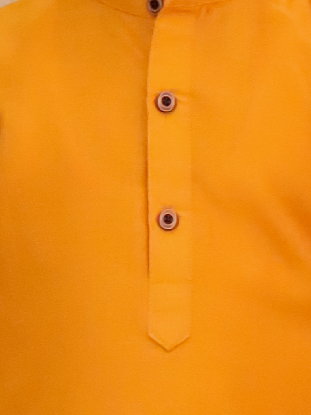 Boys Mustard Cotton Full sleeves Solid Kurta Pyjama Set