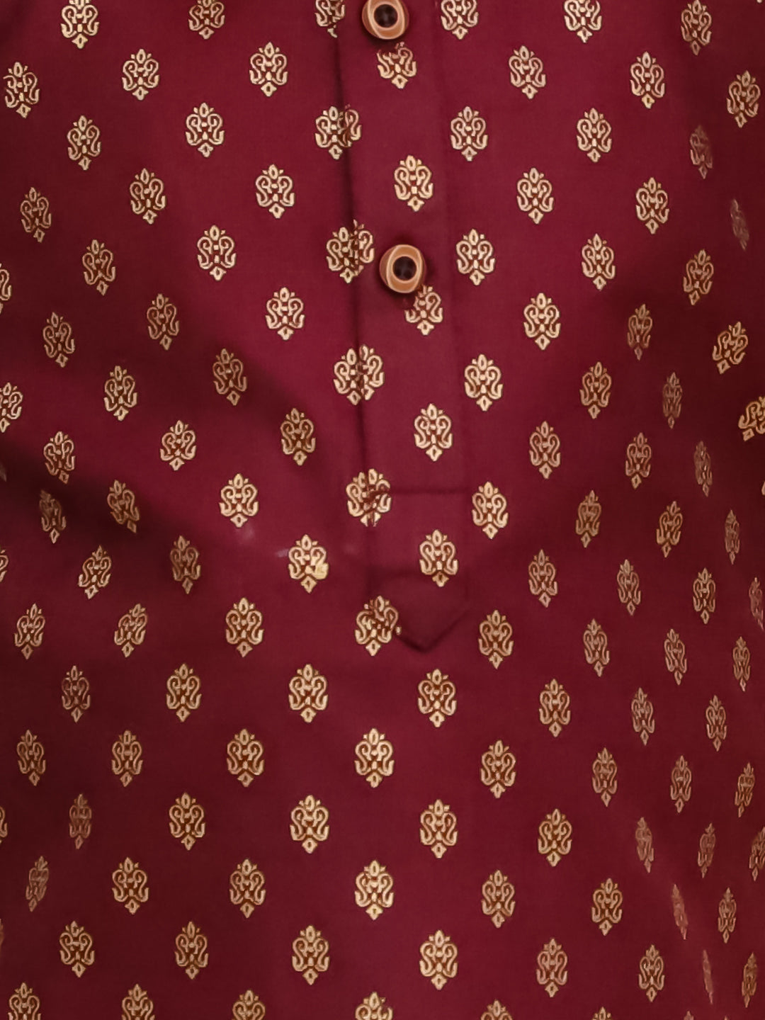 AJ Dezines Maroon Cotton Full sleeves Foil Printed Kurta Pyjama Set