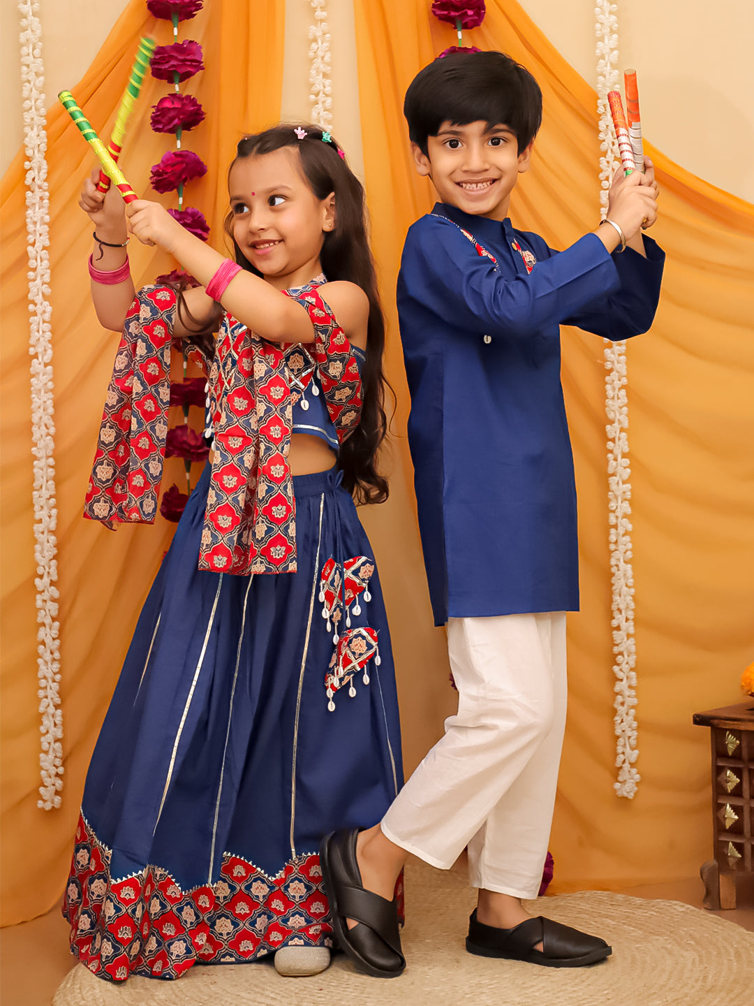 Red Cotton Full sleeves Printed Kurta Pyjama Set