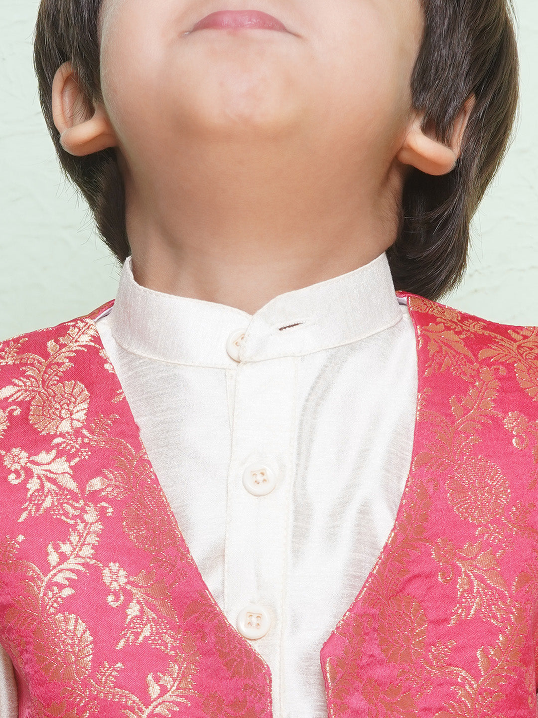 Kids Boys Pink Floral Print Cotton Blend Dhoti Set - AJ Dezines