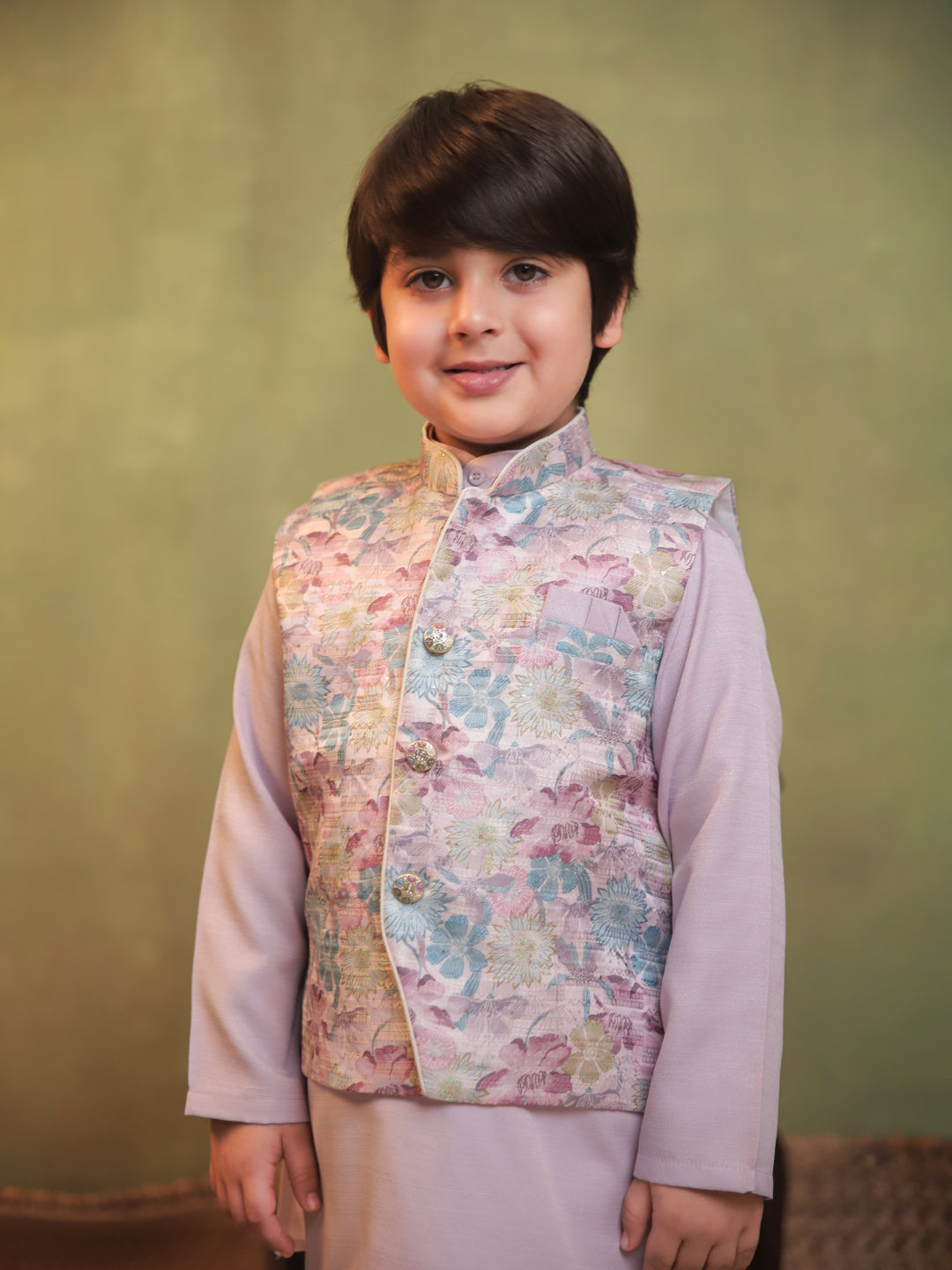 AJ Dezines Pink Cotton Full Sleeves Floral Printed Dhoti Set