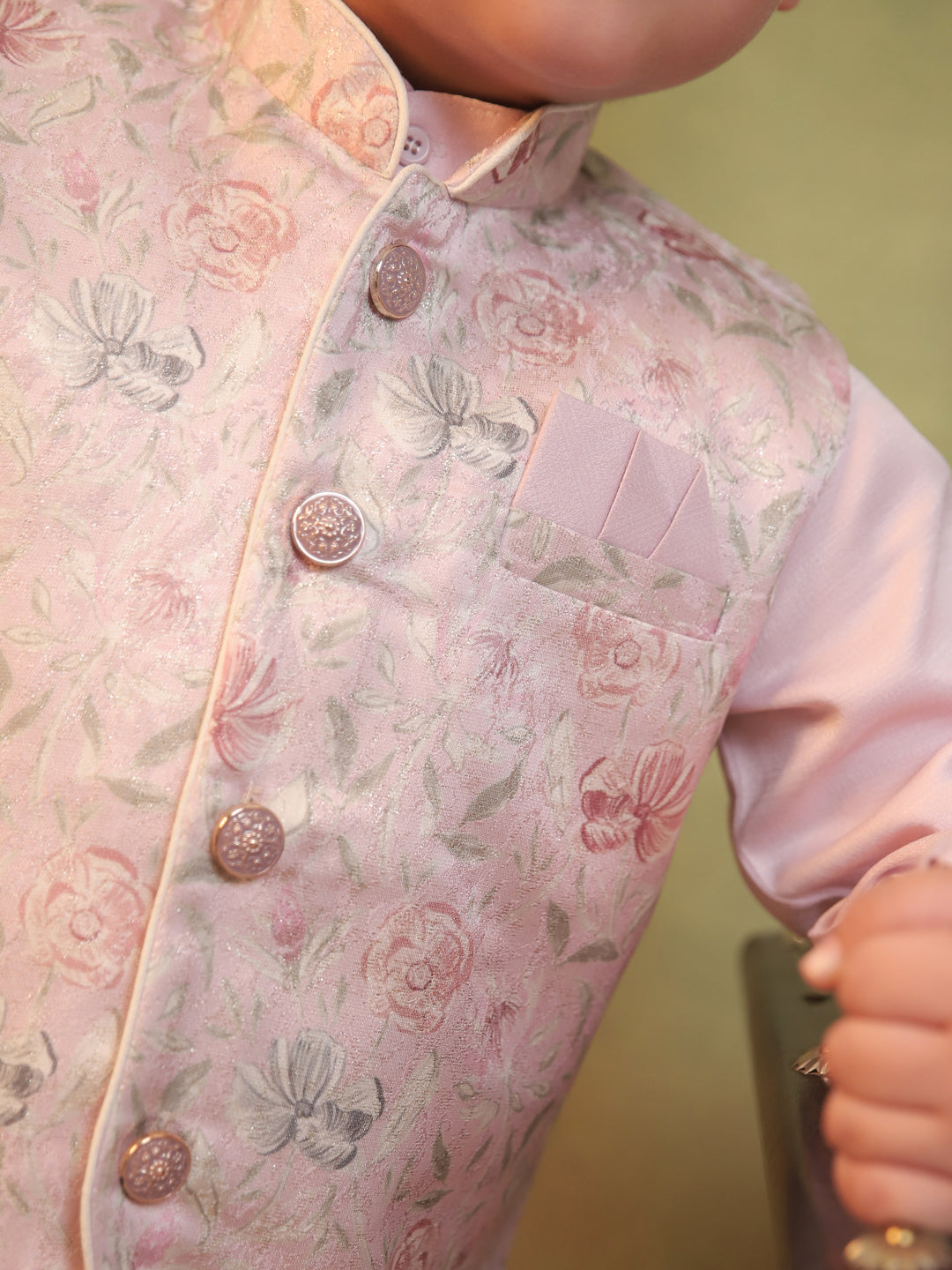 AJ Dezines Pink Cotton Full Sleeves Floral Printed Dhoti Set