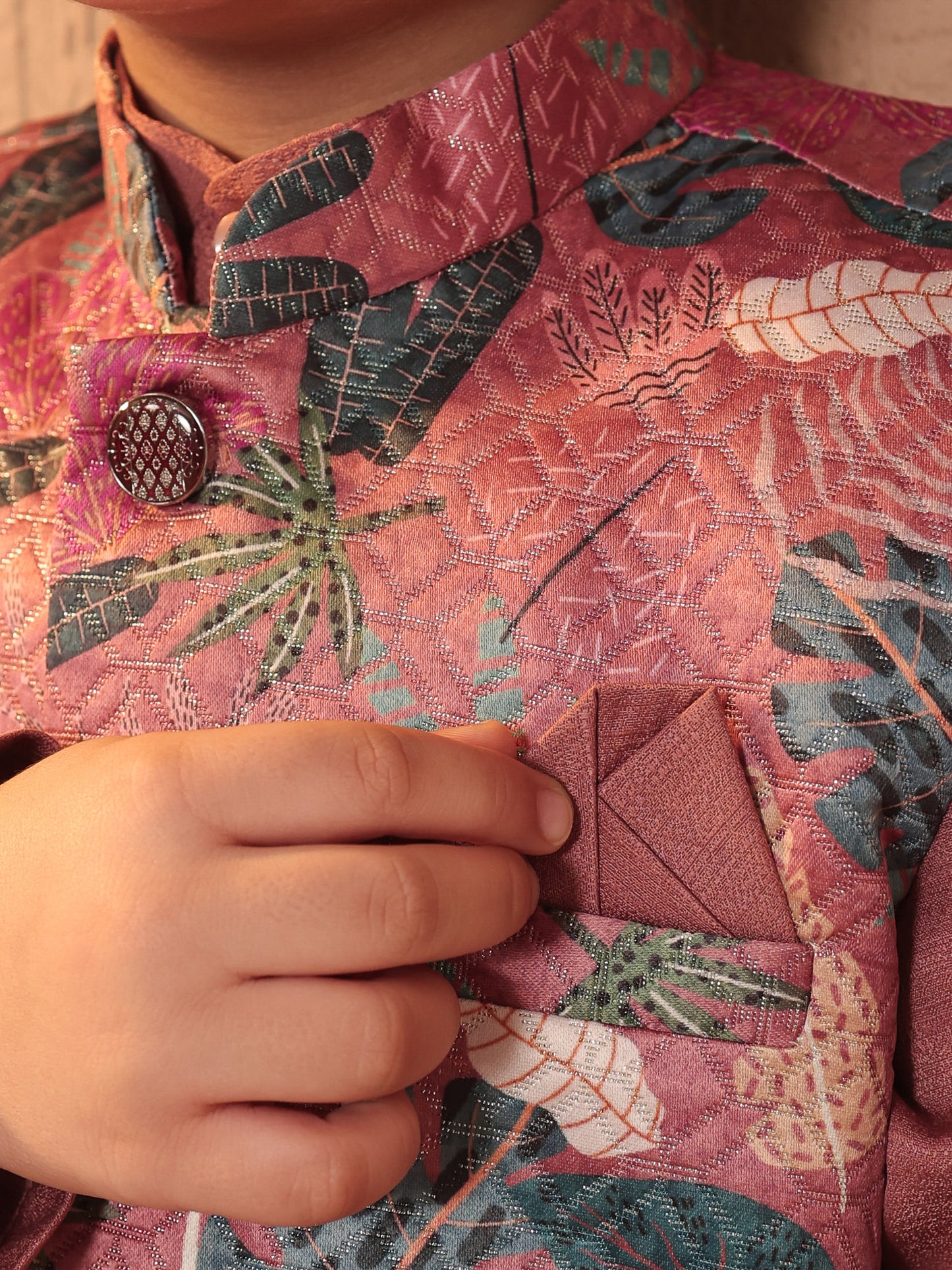 AJ Dezines Pink Cotton Full Sleeves Floral Printed Dhoti Set