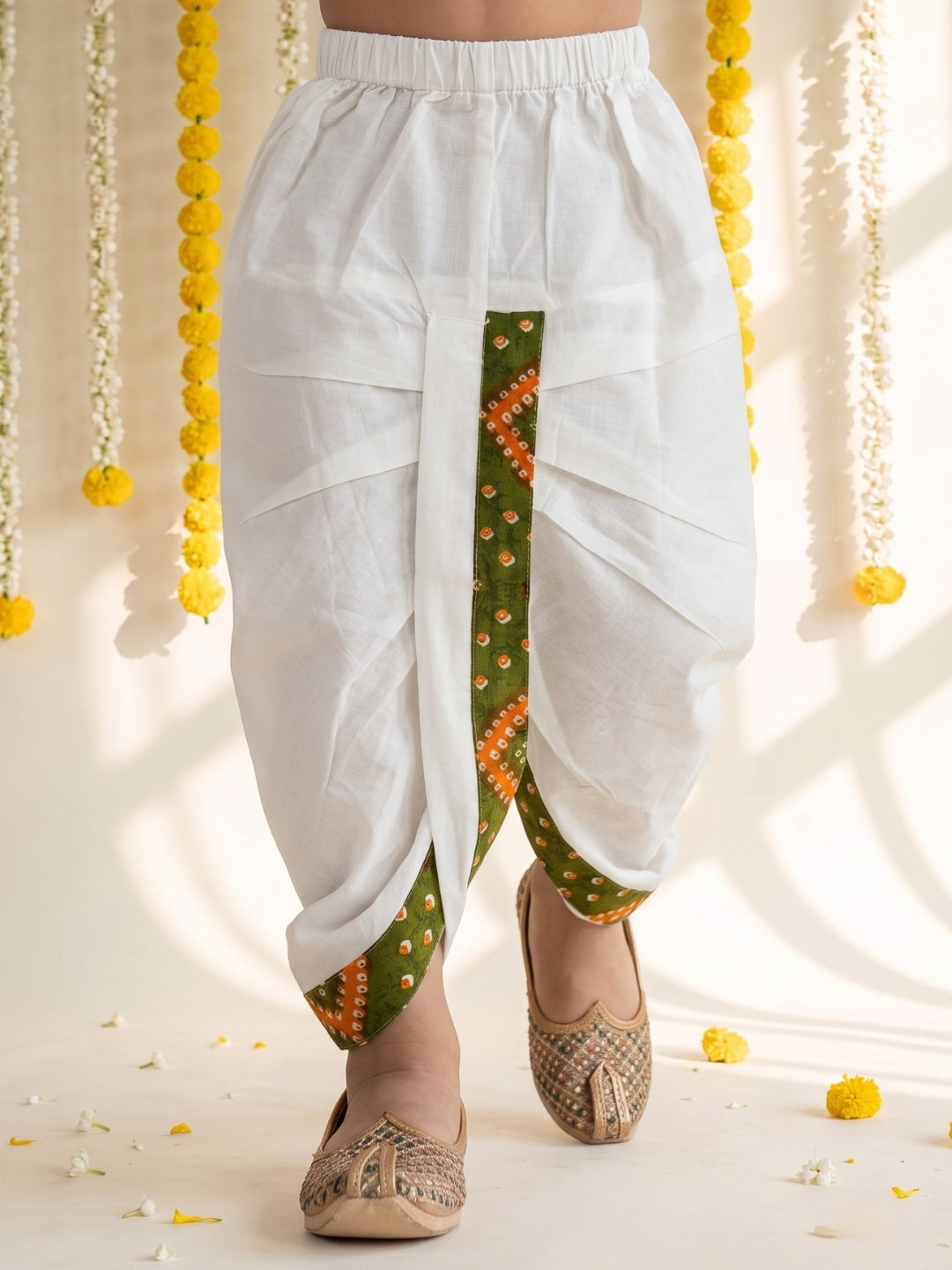 AJ Dezines Green Bandhani Print Pure Cotton Sibling Set for Kids | Matching Brother & Sister Outfit
