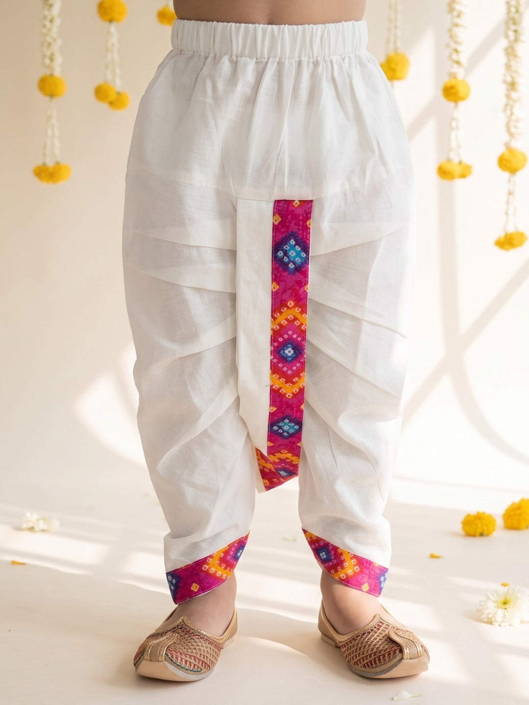 AJ Dezines Pink Bandhani Print Pure Cotton Sibling Set for Kids | Matching Brother & Sister Outfit
