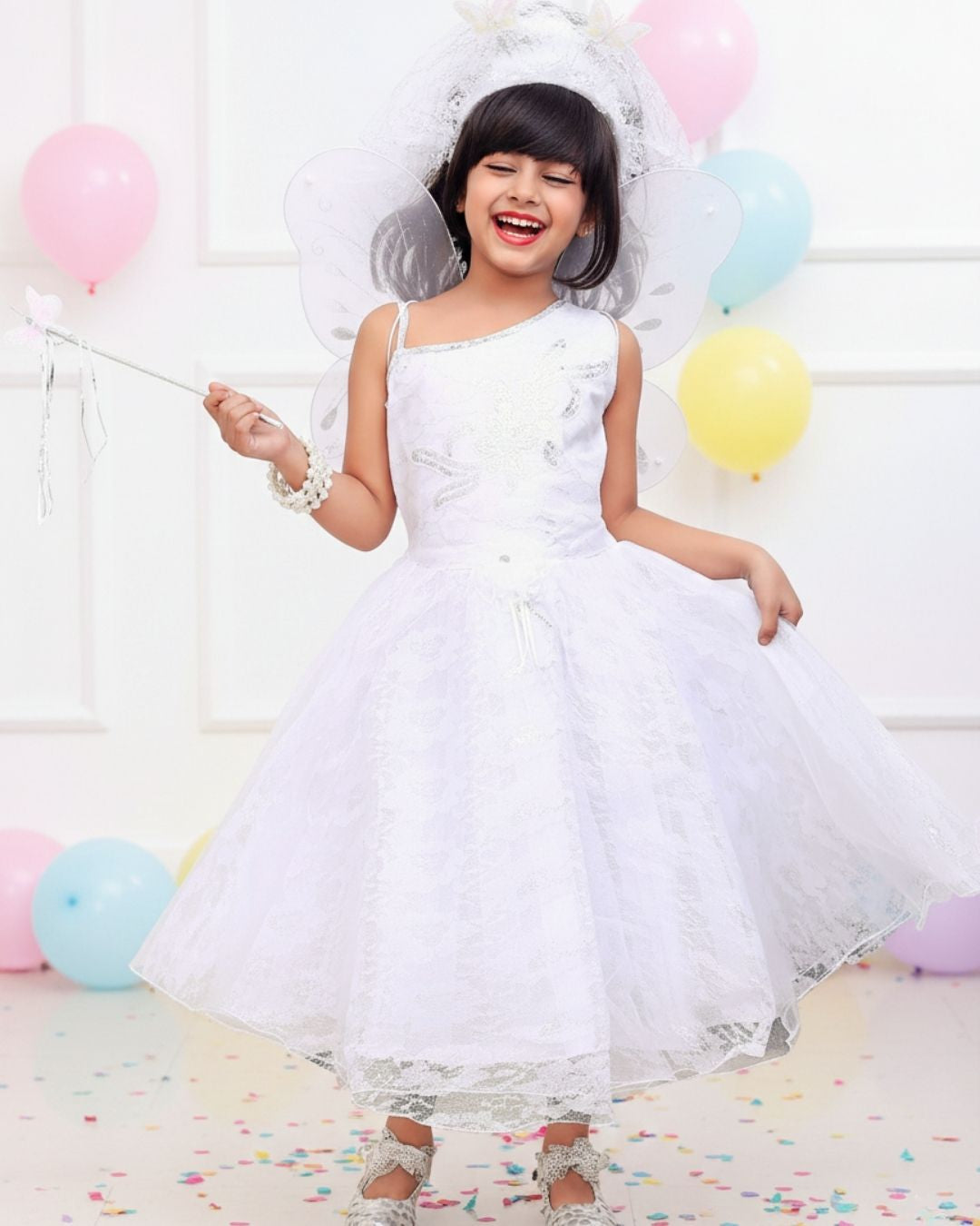 Girls Fairy Look Pari Gown with Wings