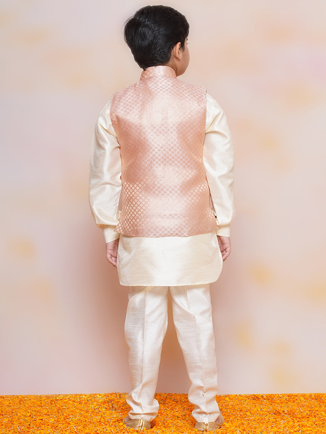 Kids Boys PEACH Printed Jacquard Suit Set