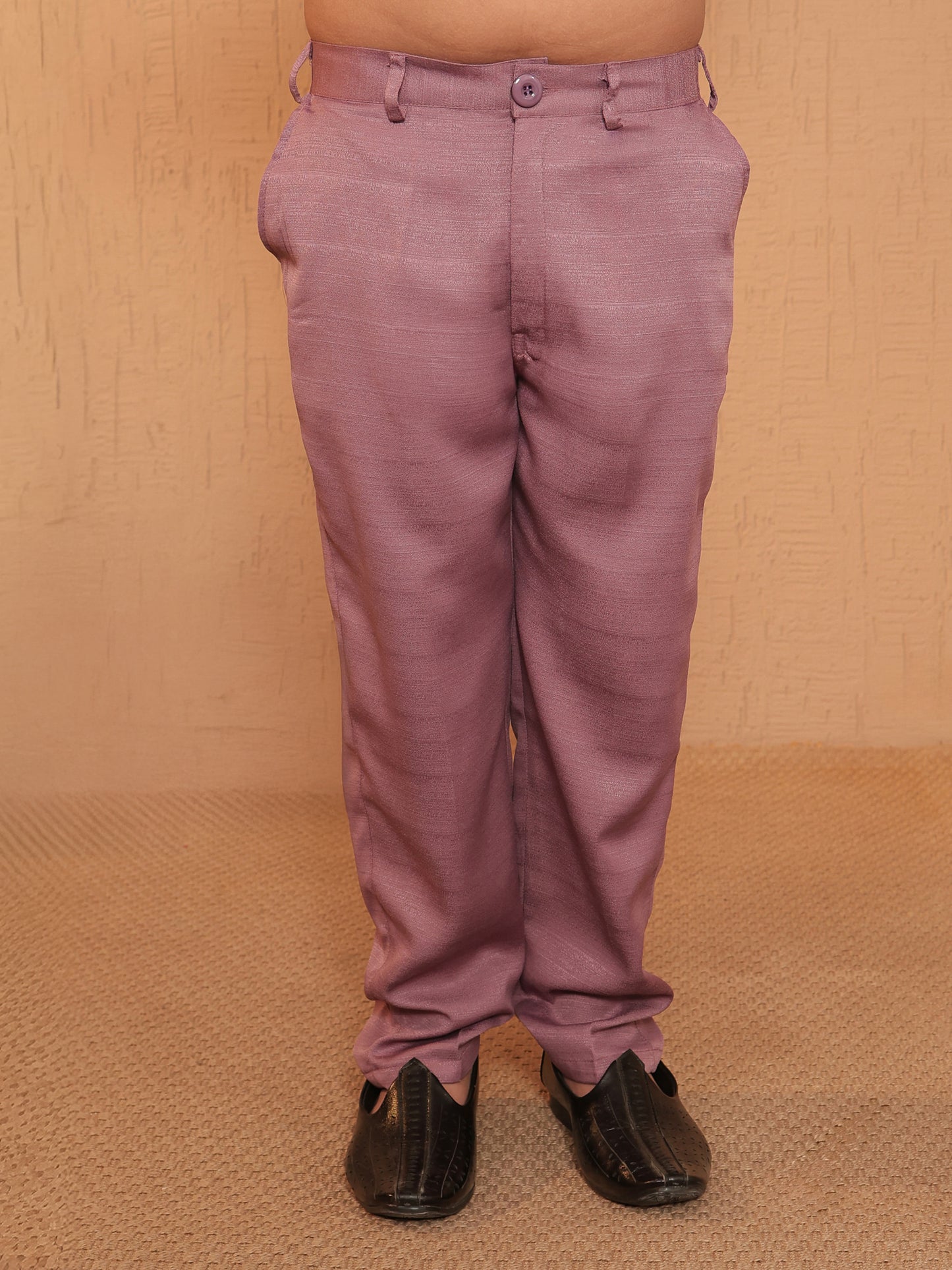 Boys Pink Cotton Blend Kurta Pyjama with Full Sleeves & Floral Print Waistcoat