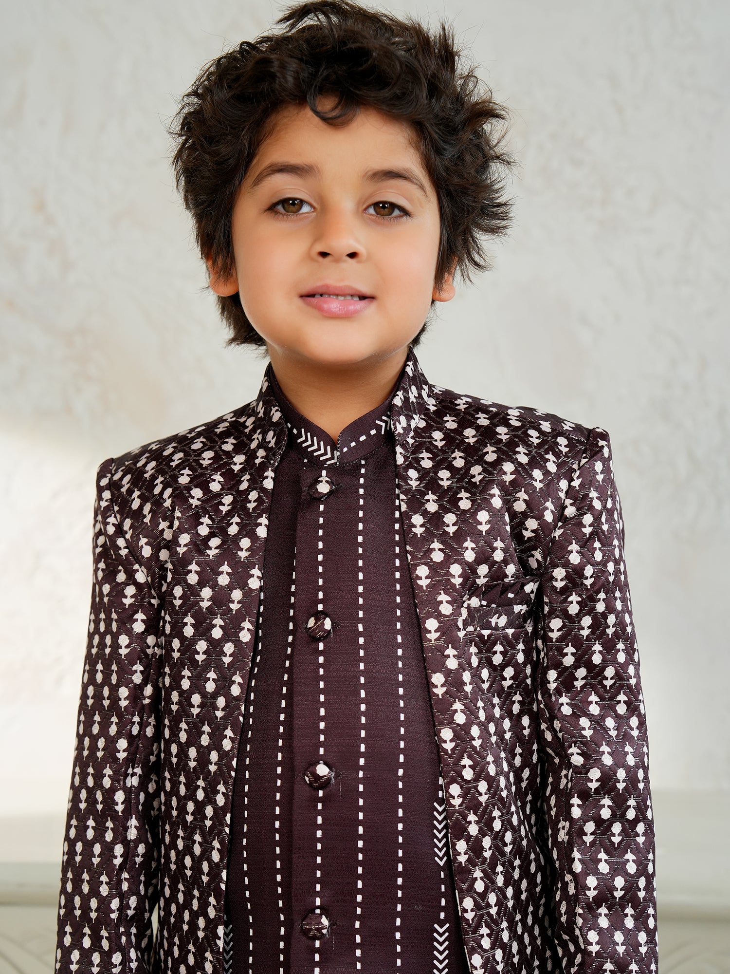 Purple Jacquard Full Sleeves Rich Embroidery Sherwani