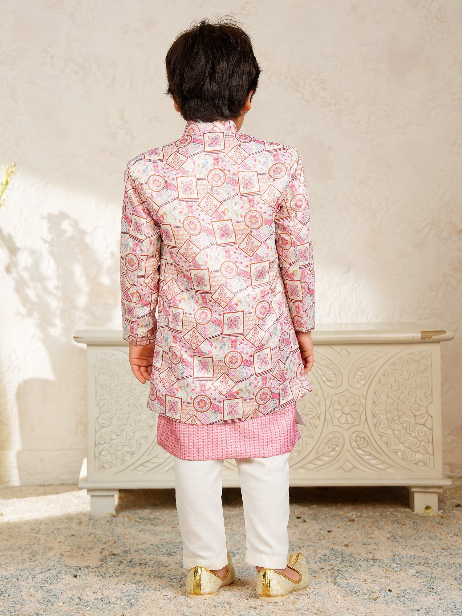 Pink Jacquard Full Sleeves Rich Embroidery Sherwani