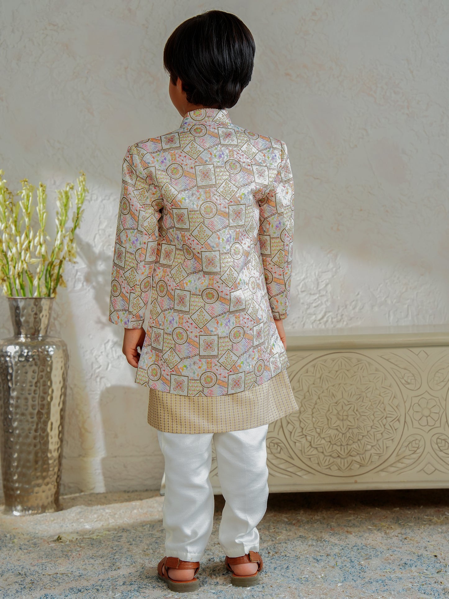 AJ Dezines Yellow Jacquard Full Sleeves Rich Embroidery Sherwani