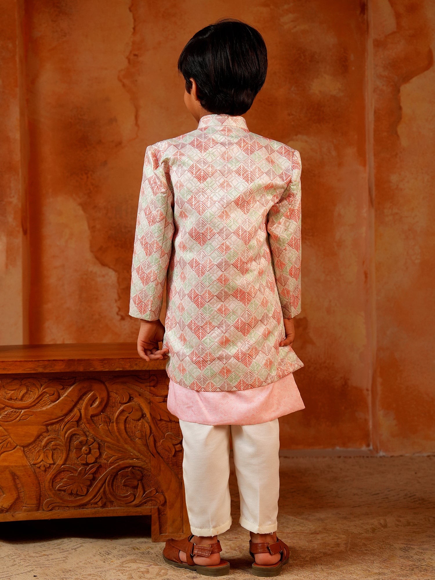 Pink Jacquard Full Sleeves Rich Embroidery Sherwani