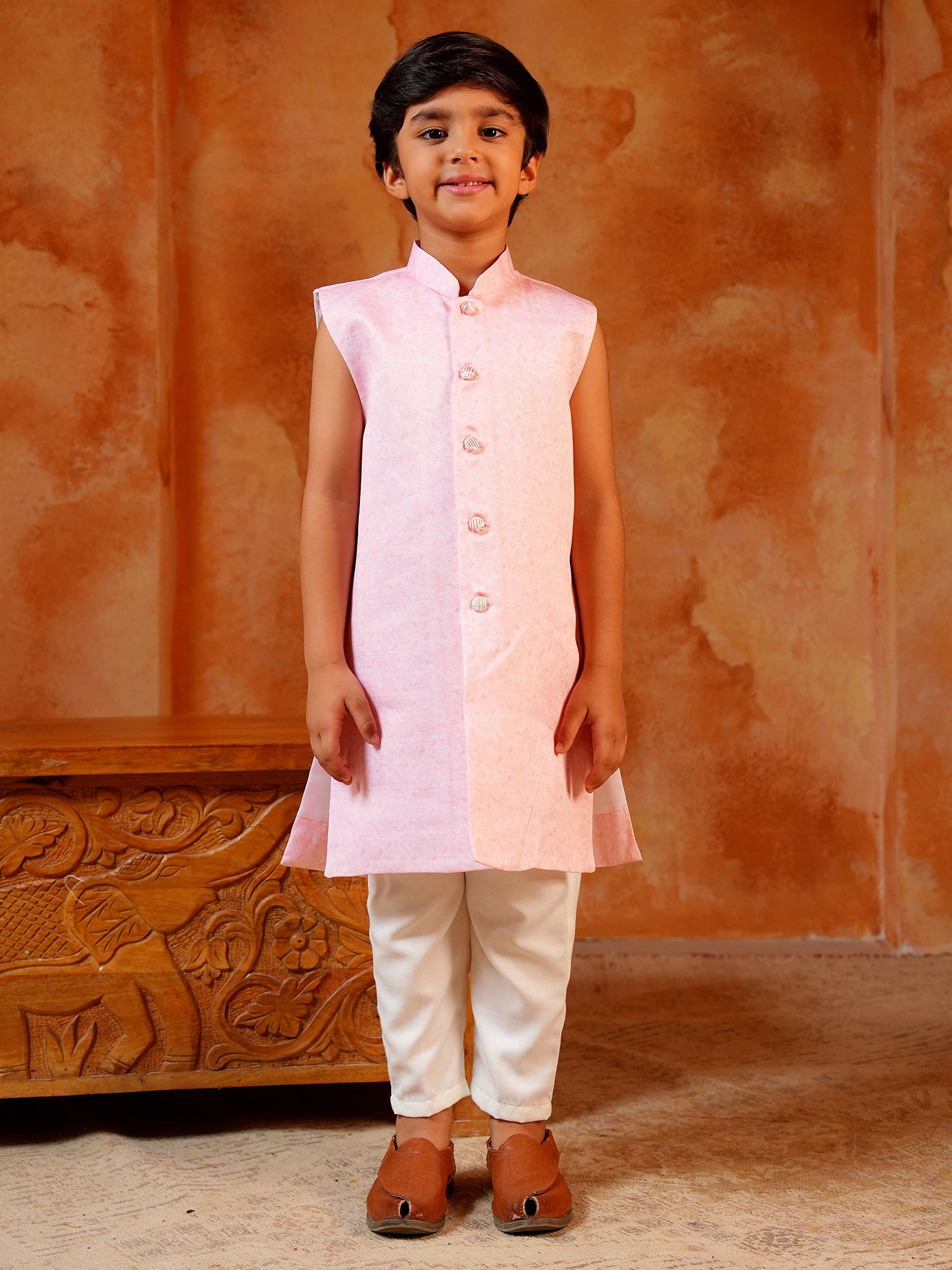 Pink Jacquard Full Sleeves Rich Embroidery Sherwani