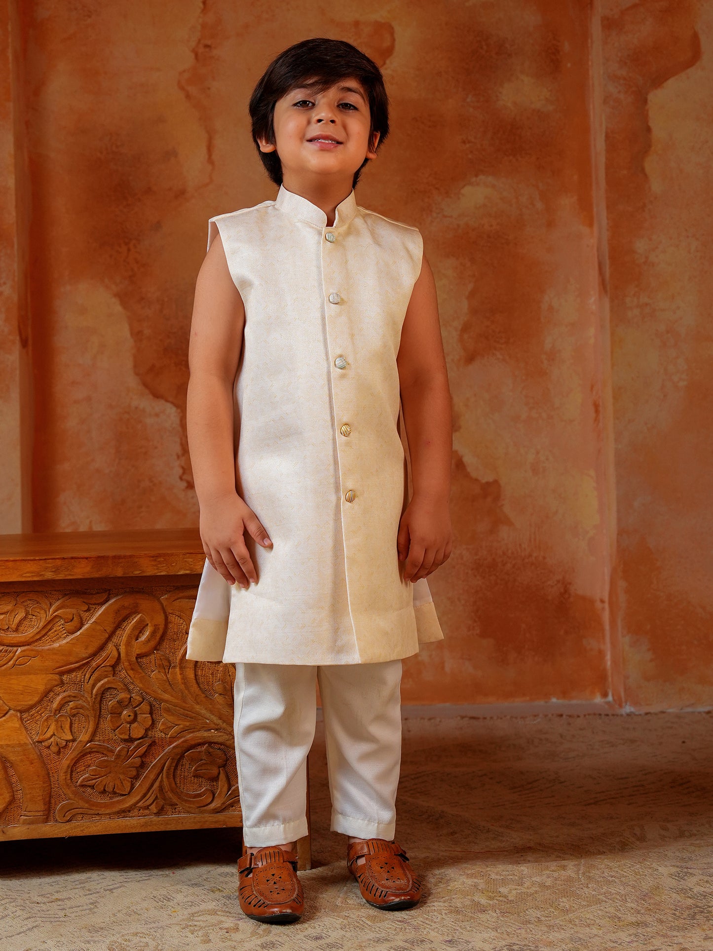 AJ Dezines Yellow Jacquard Full Sleeves Rich Embroidery Sherwani