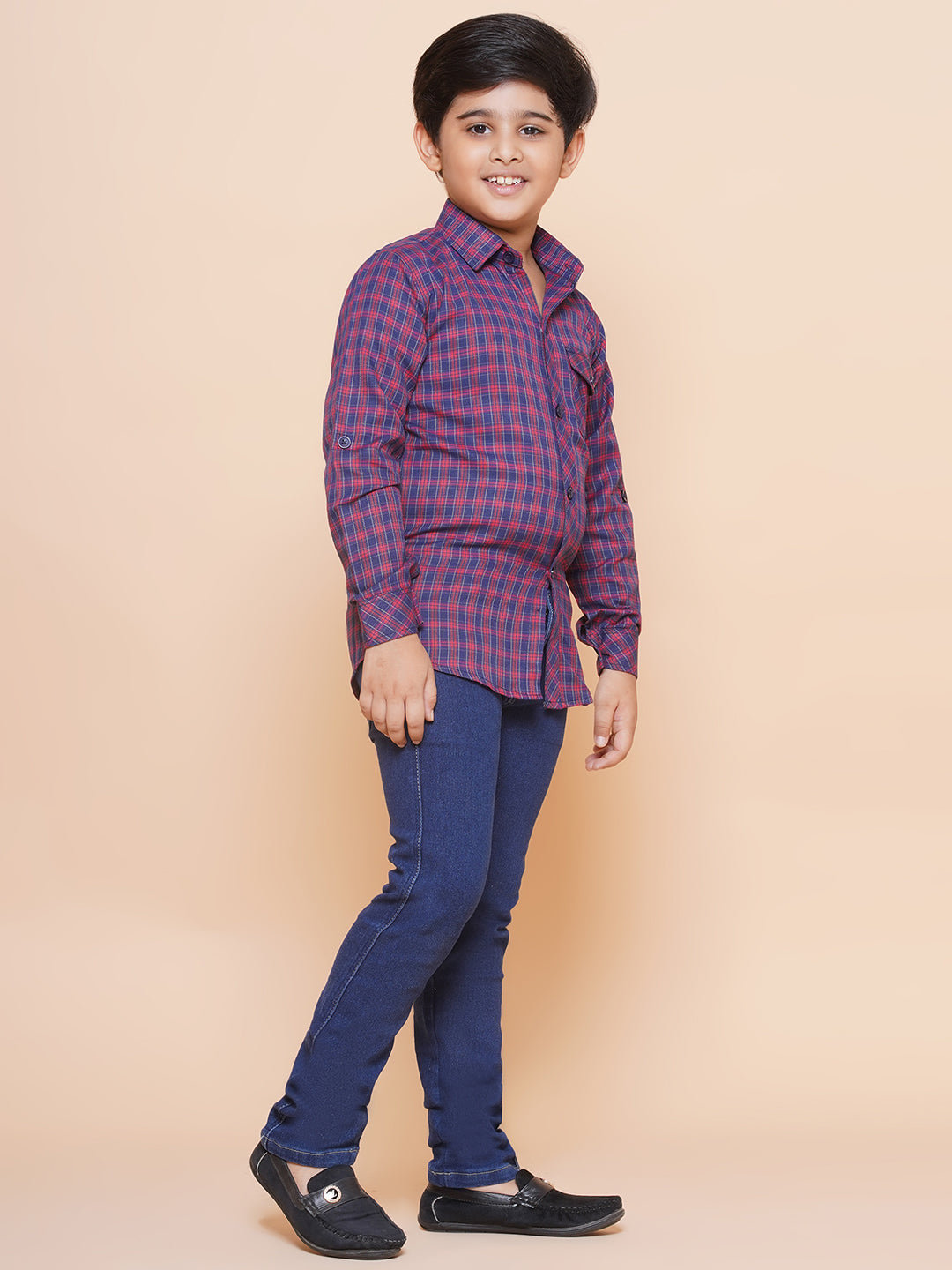Kids Red Shirt and Jeans Clothing Set For Boys