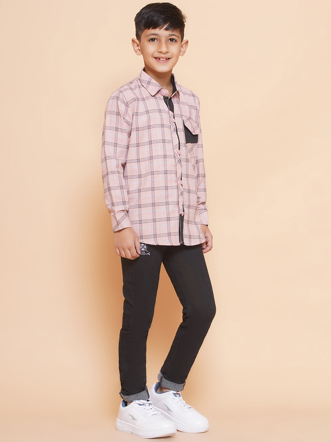 Kids Pink Shirt and Jeans Clothing Set For Boys