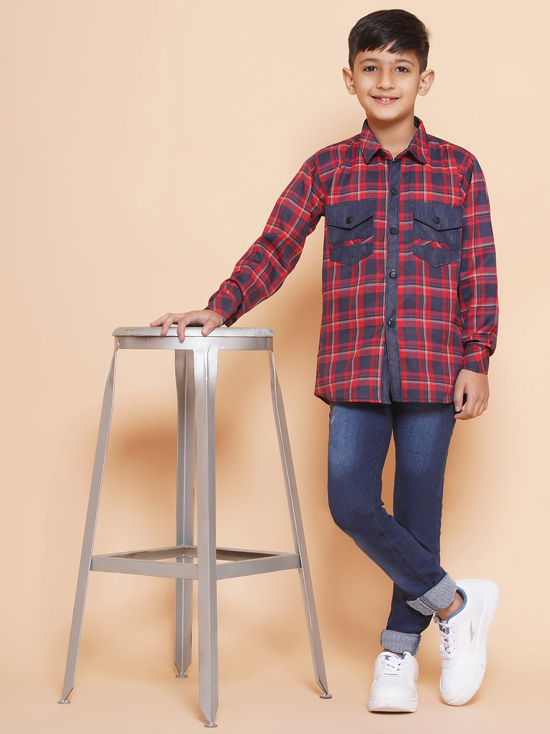 Kids Red Shirt and Jeans Clothing Set For Boys – AJ Dezines