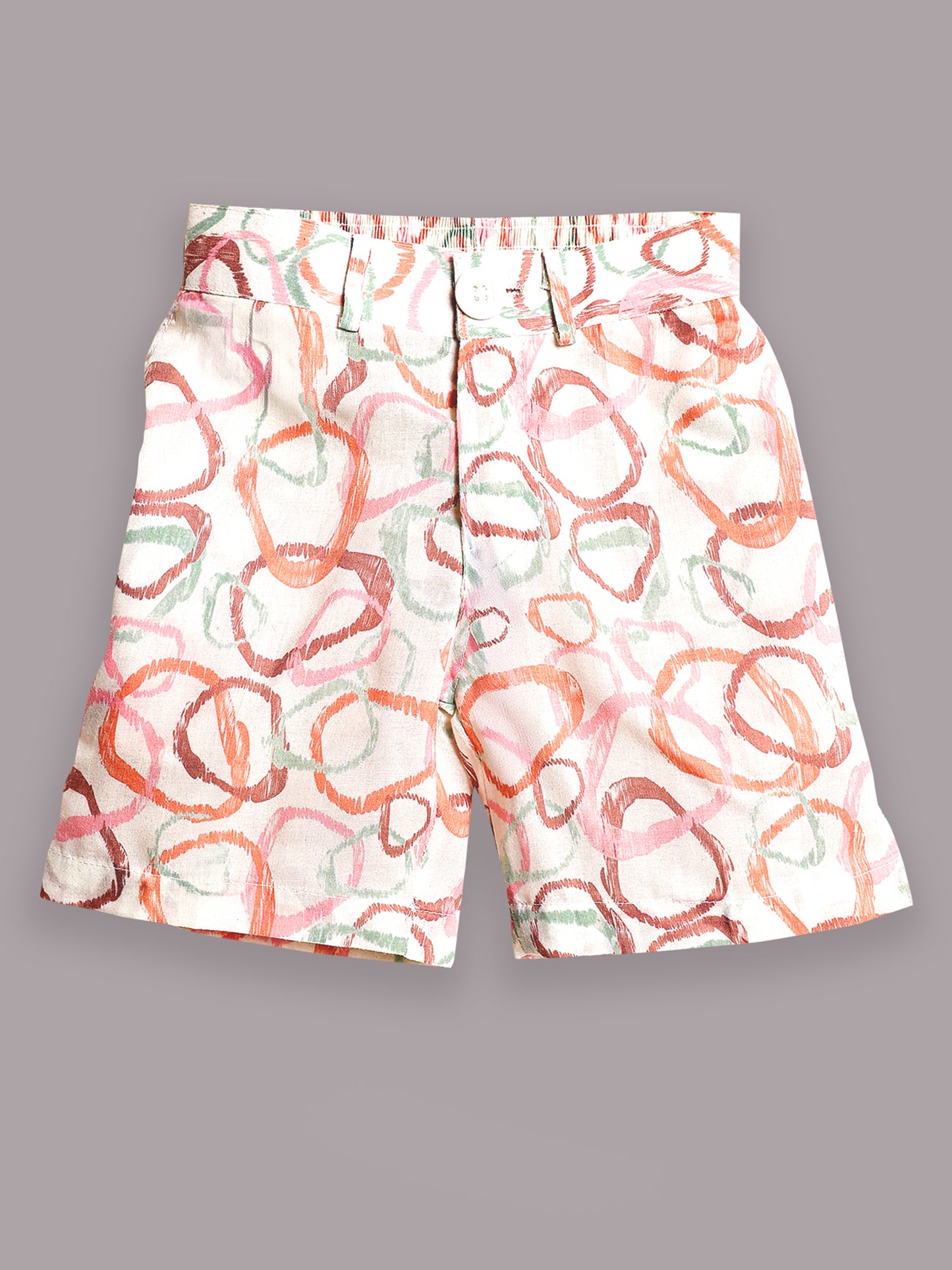 AJ Dezines White Cotton Half Sleeves Abstract Printed Boys Co-Ords
