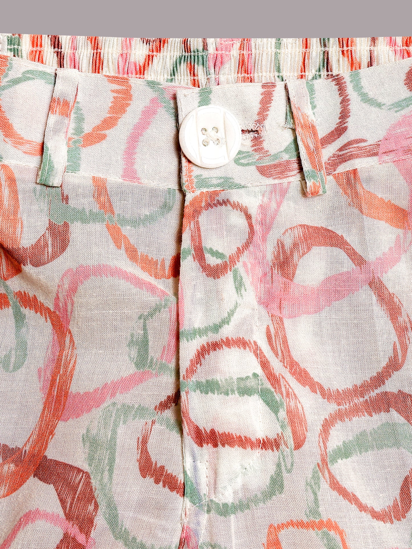 AJ Dezines White Cotton Half Sleeves Abstract Printed Boys Co-Ords