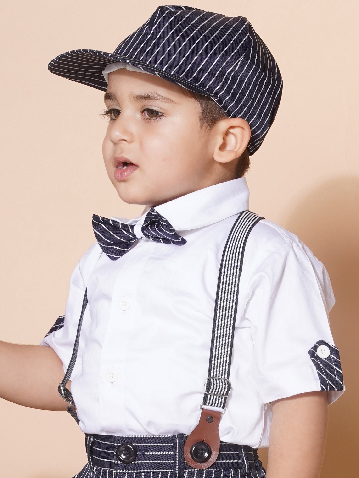 Kids Boys Black Solid Pure Cotton Dungaree