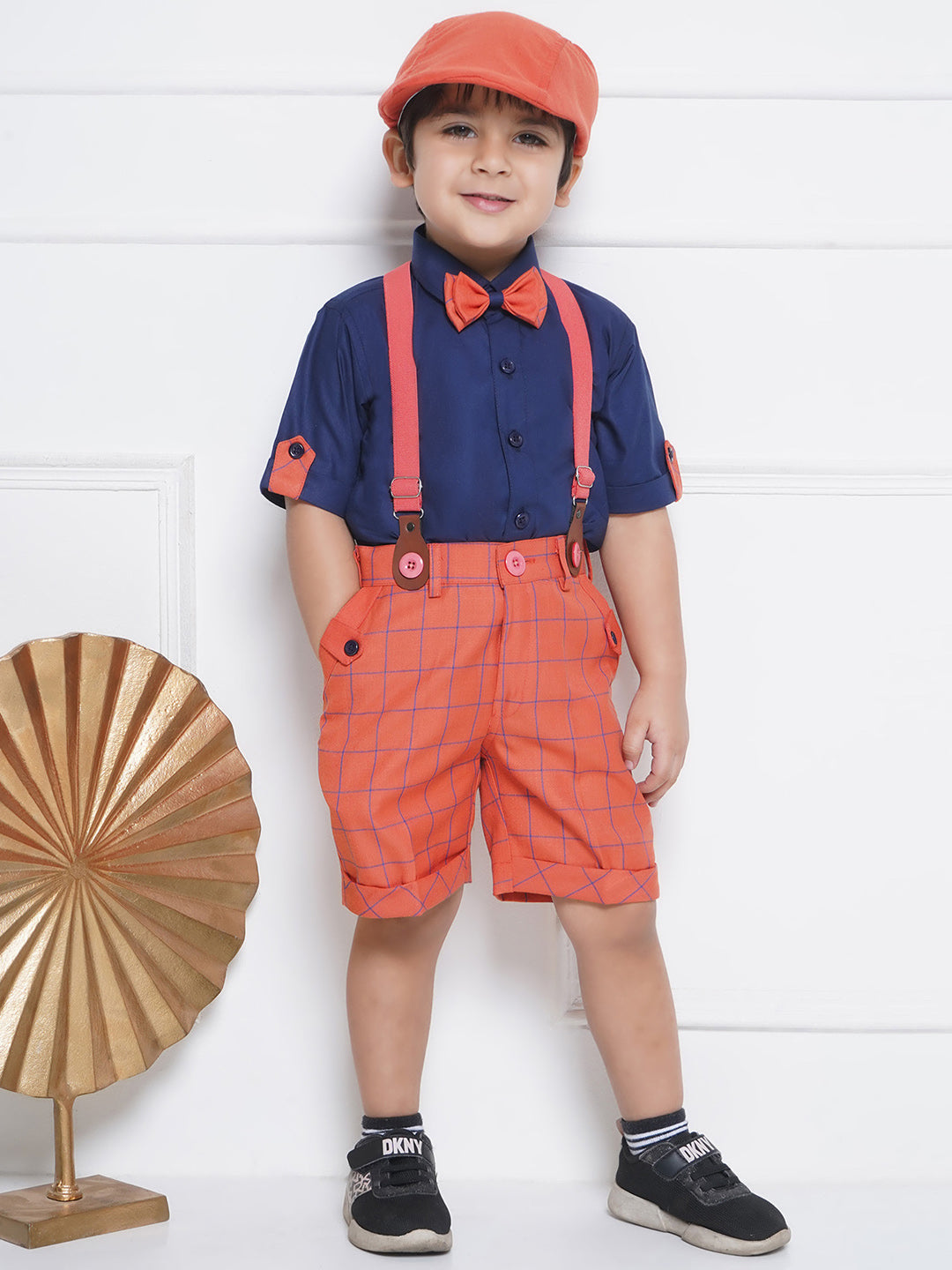 Kids Boys Gajri Printed Cotton Dungaree