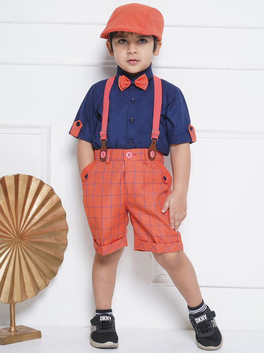 Kids Boys Gajri Printed Cotton Dungaree