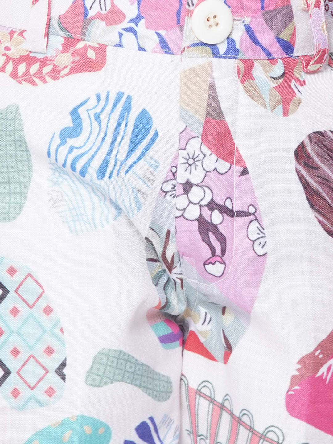 Kids Boys CreamPrinted Cotton CO-Ords Set - AJ Dezines