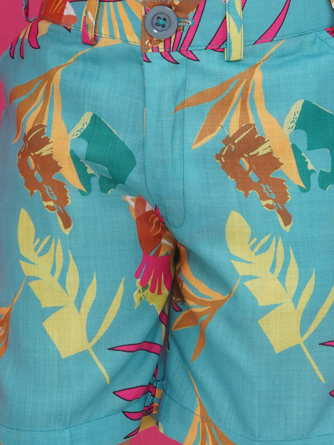 BLUE Pure Cotton Half Sleeves Printed Co-Ords Set for Boys