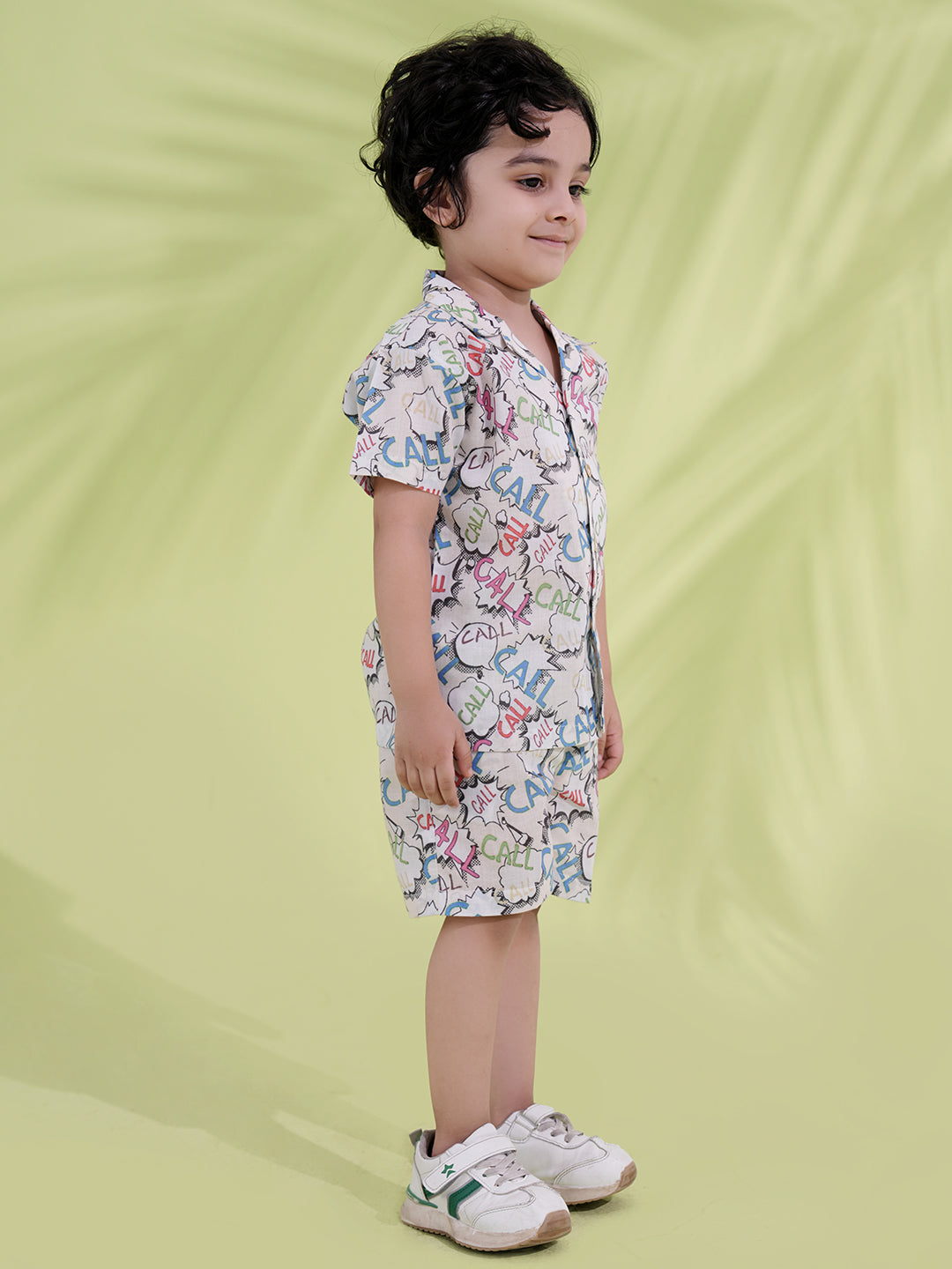 Multi Color Cotton Half Sleeves Alphabet Printed Boys Co-Ords