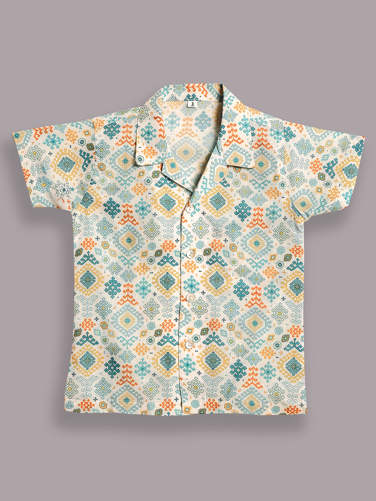 AJ Dezines Green Cotton Half Sleeves Abstract Printed Boys Co-Ords