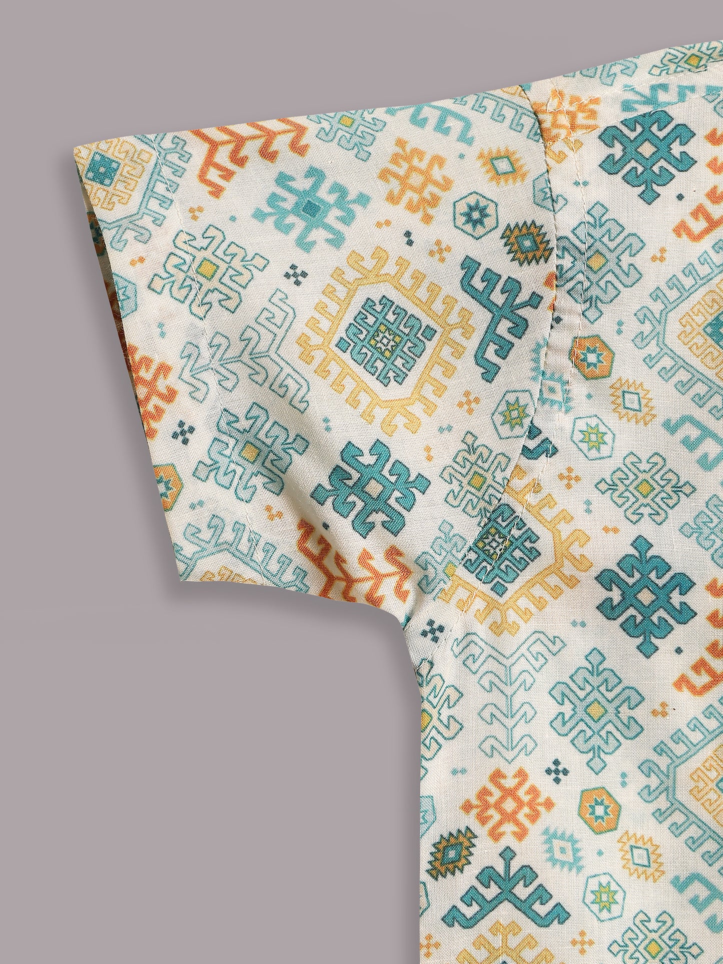 AJ Dezines Green Cotton Half Sleeves Abstract Printed Boys Co-Ords