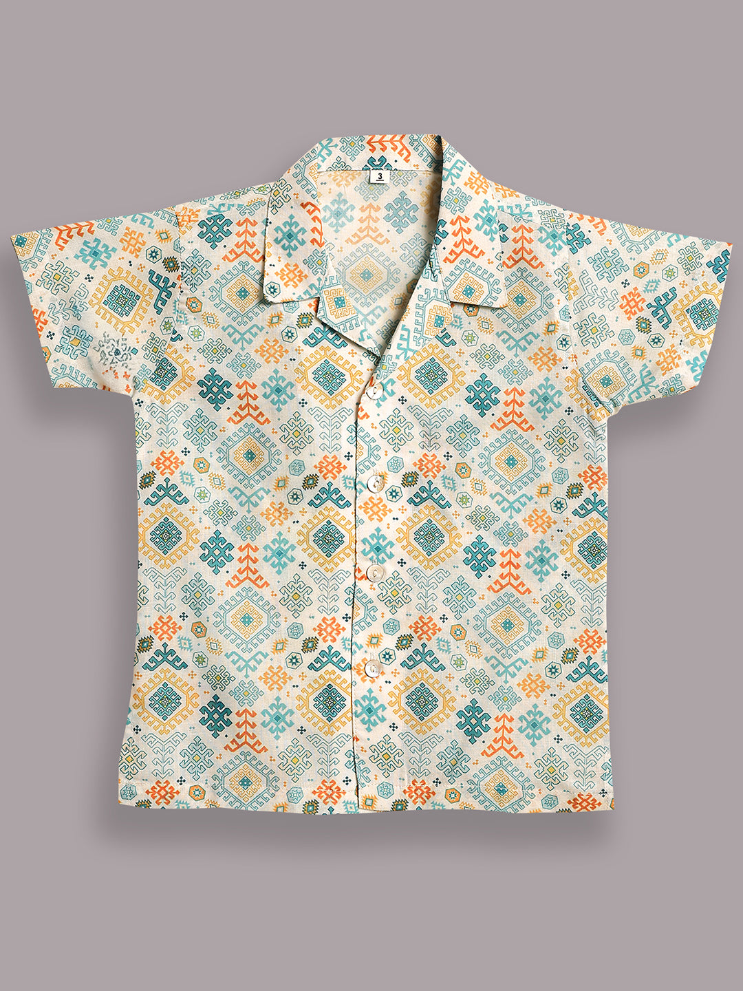Green Cotton Half Sleeves Abstract Printed Boys Co-Ords - AJ Dezines